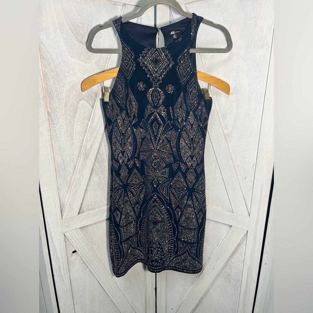 Jump Navy and Gold Backless Dress